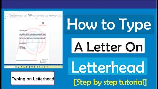 How to Type a Letter on Letterhead