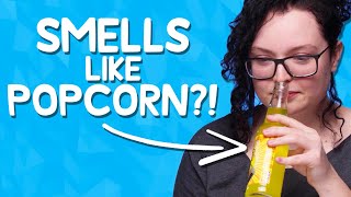 Smells like popcorn, tastes like soda?! | Butter Soda Taste Test!