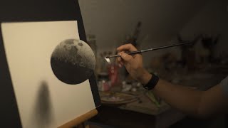 3D painted floating Moon floating