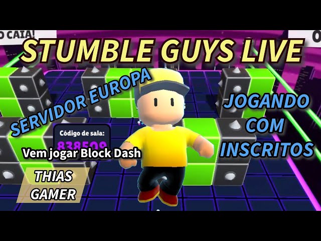 🔴 STUMBLE GUYS AO VIVO 🔥 BLOCK DASH LENDÁRIO 🔥 JOGANDO COM INSCRITOS! 💫  