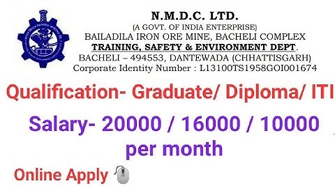 NMDC Apprenticeship recruitment 2021