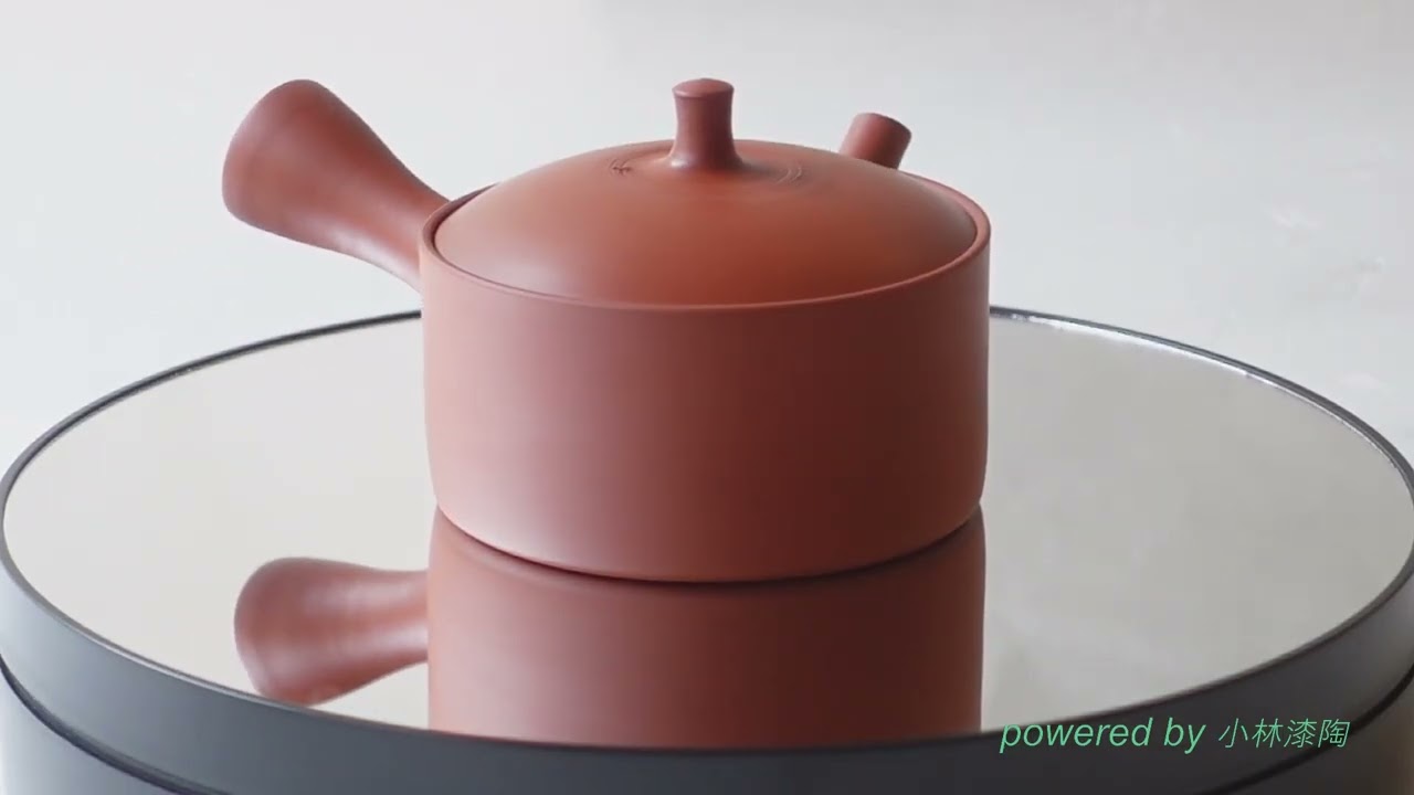 Tokoname ware, red clay, kiritate-style teapot, 250cc, made by a
