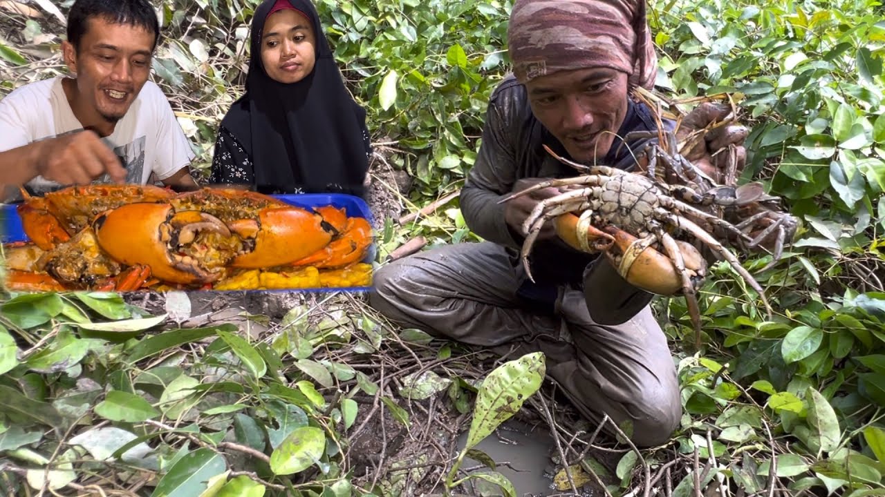 Sepesial Tahun Baru Berburu Kepiting Besar Hasilya Langsung Masak Kepiting Saus Padang 