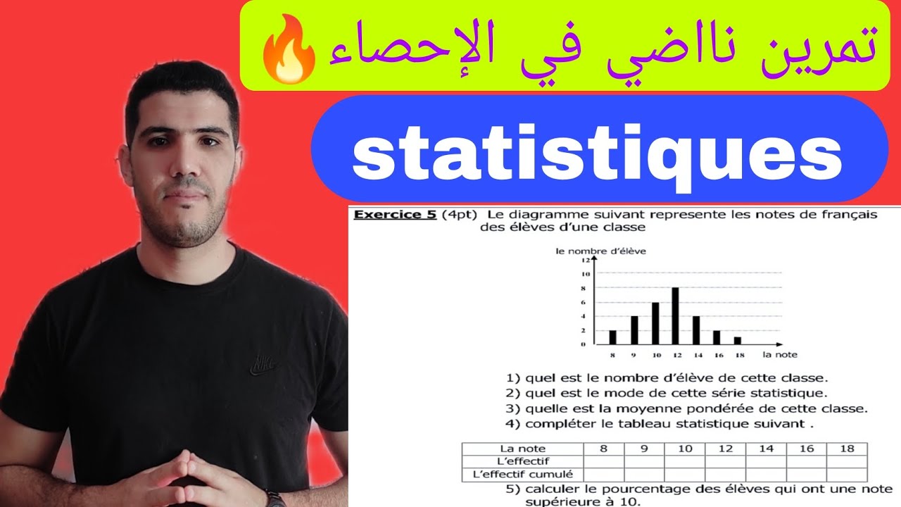 تمرين ناضي 🔥 في الإحصاء statistiques !