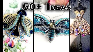 50  nápadů, jak vyrobit brože z korálků a kamínků | Ozdobné špendlíky na nošení