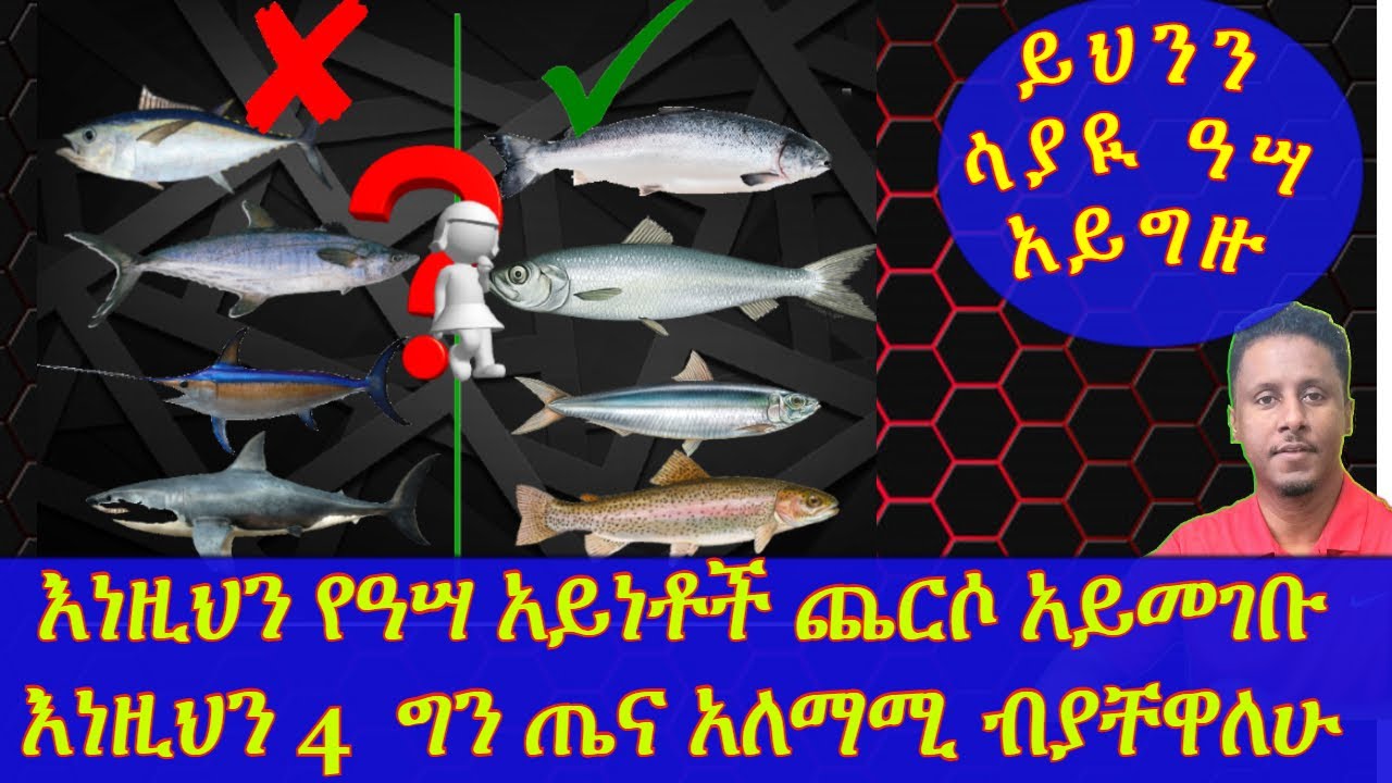 እነዚህን የዓሣ አይነቶች ጨርሶ አይመገቡ እነዚህን 4 አይነቶች ግን ጤና አለማሚ ብያቸዋለሁ | ሳያውቁት ጤናዎ እዳይቃወስ