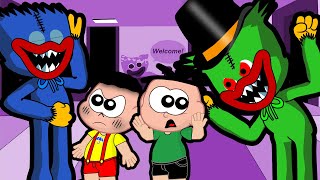 Cascão E Cebolinha Em Huggy Wuggy E O Tio Malvadão - Poppy Playtime Capitulo 4 - Desenho Animado