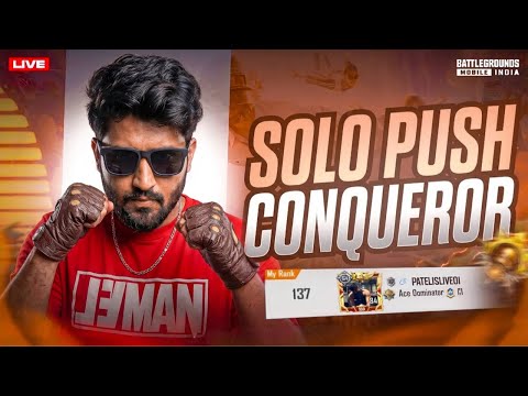 SOLO CONQUEROR RANK PUSH🔥 | LIVE🚨