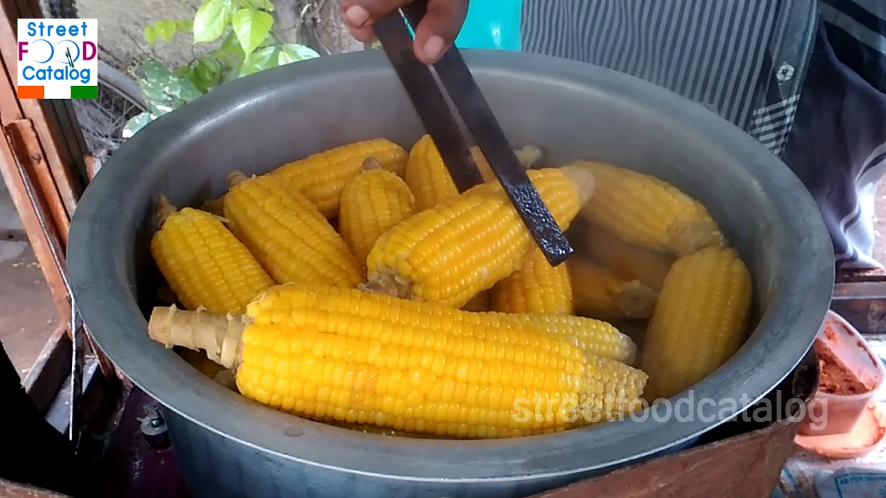How To Cook Sweet Corn : Masala Sweet Corn Preparation : Spicy Sweet Corn Chaat : Indian Street Food | Street Food Catalog