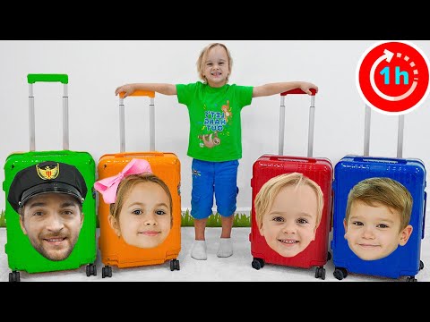 Видео: Airport Challenge with Chris and other funny stories for kids