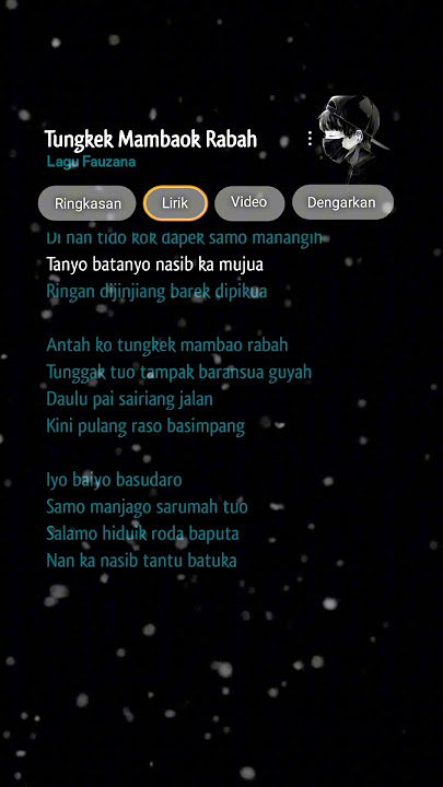 Download lagu Lirik Tungkek Mambaok Rabah - Fauzana #fauzana