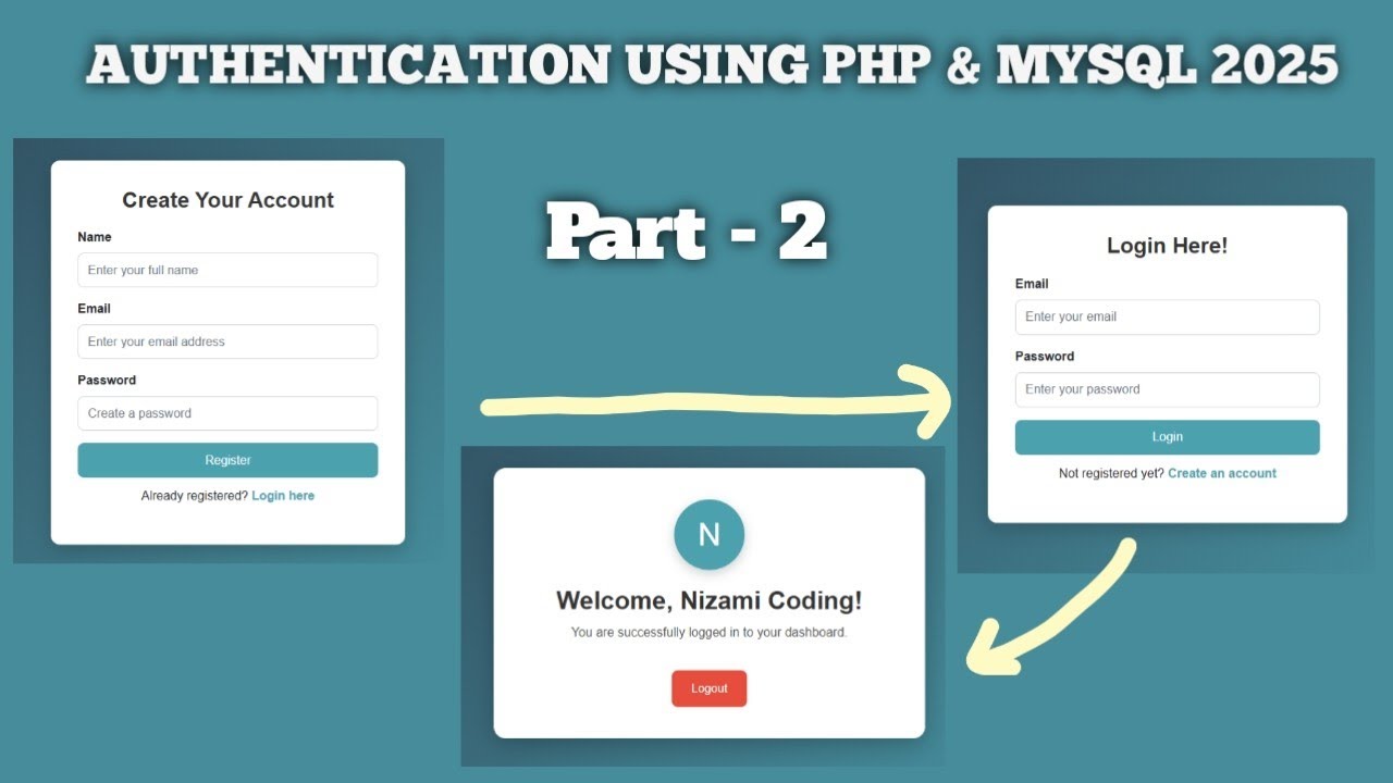 Authentication Part 2 Using PHP And MySQL 2025 | php tutorial | #php # ...