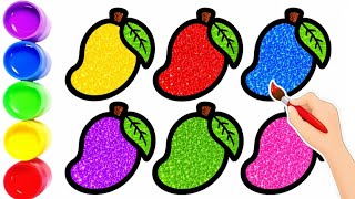 🥭✨️Glitter Mango Coloring For Kids || Fun & Easy Coloring for Toddlers || Mango Coloring for Kids