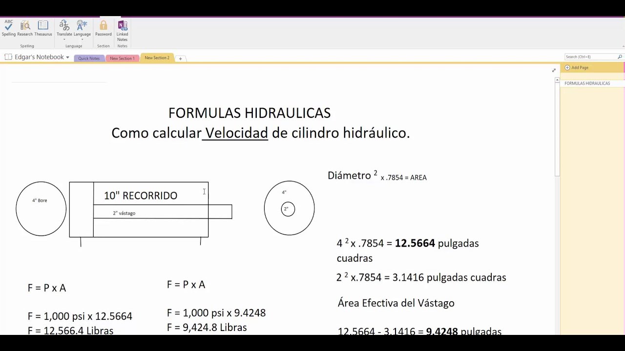 protestante Hazlo pesado resistirse Cálculo de velocidad de cilindro hidráulico | Fórmulas Hidráulicas - YouTube