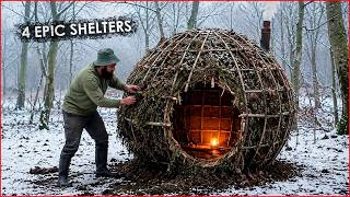 Survival Expert Built 4 Different Survival Shelters in the Forest | Start to Finish