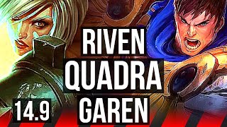 RIVEN vs GAREN (TOP) | Quadra, 6 solo kills, 1000+ games, 10/2/0 | NA Grandmaster | 14.9