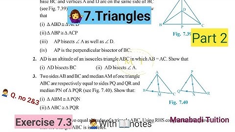 9th class maths chapter 7|🤷‍♀️Triangles|💁Exercise 7.3 |Q no 2&3| part 2|with notes|