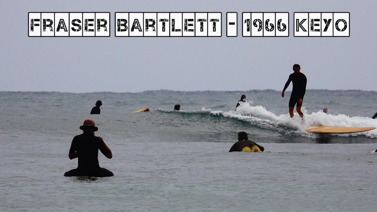 Fraser Bartlett riding a 1966 Keyo 10'7" OLD MAL.