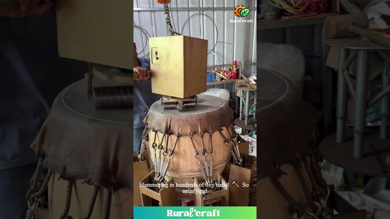 Ever Seen a GIANT Lion Dance Drum Get Made?! 🤯 This ANCIENT Craft is So Satisfying to Watch! 