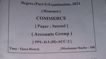B.com part 1 Accounts Hons questions paper patliputra University 2021