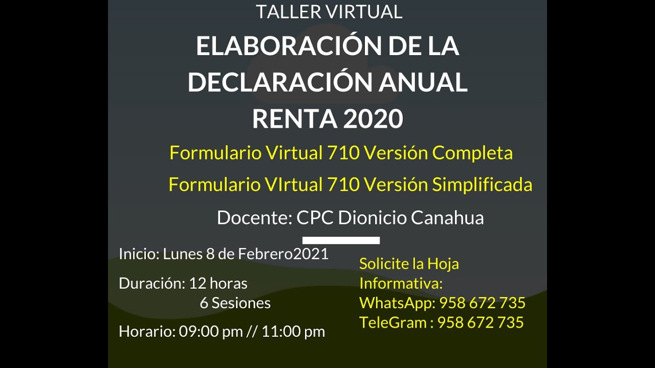Taller Virtual Elaboración de la Declaración Anual del Impuesto a la ...
