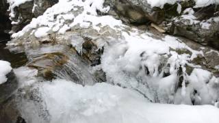 Full HD Winter idyll, Waterfall called Kapejnci, ideal for relaxation,  mountain river, Macedonia