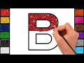 تعليم كتابة حرف (A ,B,C) بالرسم وتلوينهم/ learning Alphabet (A,B,C) for kids