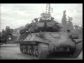 Ref:X7oVirnuJR4 Tanks in france ; road repair of tanks at st jean de daye ; tanks and track vehicles on move, fr...