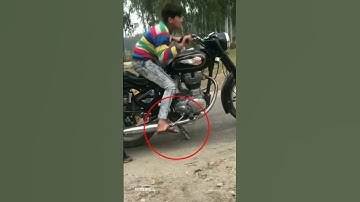 Motorcycle Kick back #shorts #shortvideos #kickstart #gonewrong #royalenfield