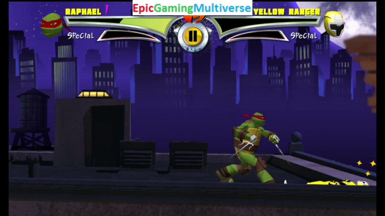 Raphael VS Yellow Ranger In A Power Rangers VS TMNT Ultimate Hero Clash ...