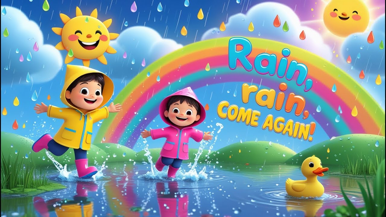 🌧️ Rain, Rain, Come Again! ☔ | Fun Kids' Song with Colorful Animation & Happy Rain Dance! | 