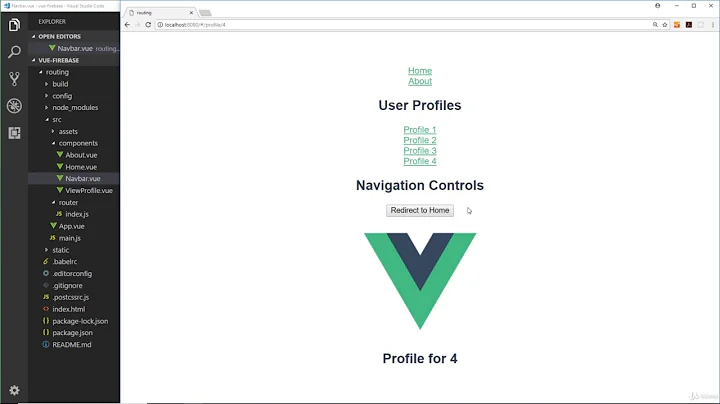 4. The Vue Router 7  Programmatically Redirecting Users