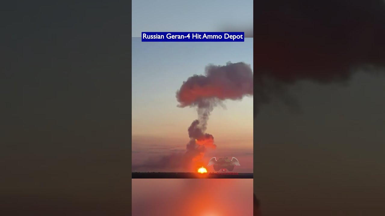 Russian Geran-4 Drone Strikes Ammunition Warehouse Near Kyiv