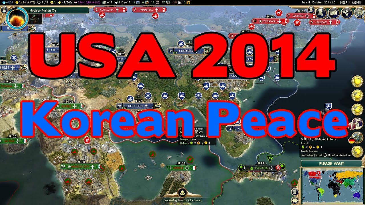 Bringing Peace To Korea Usa Civ 5 Earth 2014 Mod Live Stream Youtube