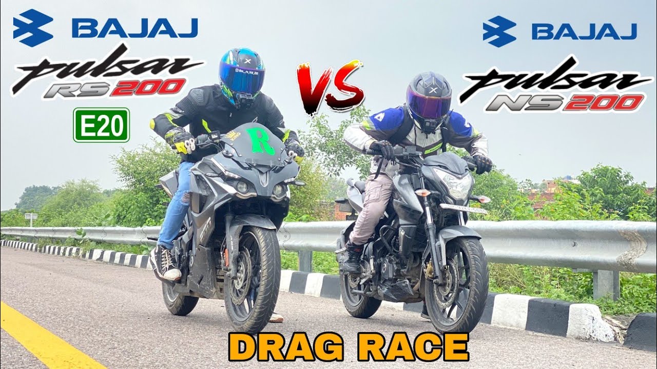 all new bajaj pulsar rs200 e20 bs7 vs bajaj pulsar ns200 bs4 [ drag ...