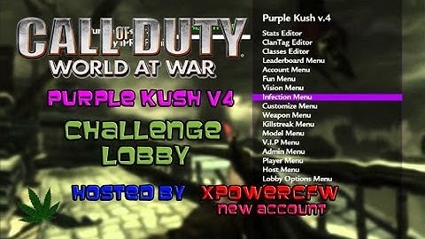 [WaW/Mod Menu] Purple Kush v4 - Hosted by NintendoMw (xPowerCFW)