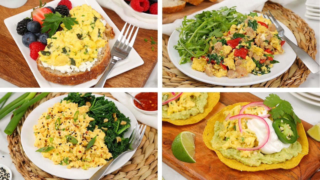 4 Healthy Scrambled Egg Recipes | Easy + Delicious Breakfast Ideas ...