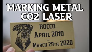 Marking Metal With a Co2 Laser Brass Plaque photo and Text