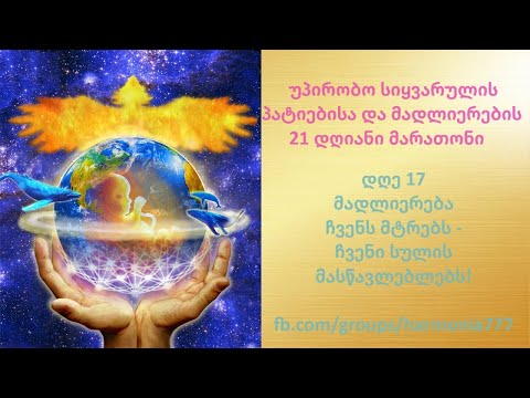 დღე 17. მადლიერება \'მტრების\' - სულის მასწავლებლების მიმართ!