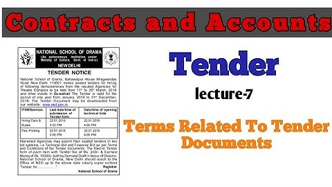 Terms Related to Tender Documents || Tender || Contracts and Accounts || Civil Engineering