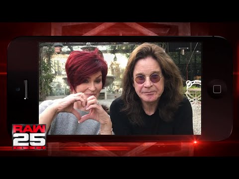 Sharon and Ozzy Osbourne give a shout out to the WWE Universe for Raw 25