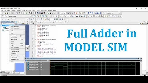 How to make a full adder in Model sim || How to make full adder in verilog