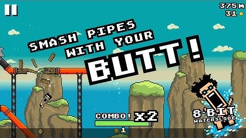 8-Bit Waterslide - Gameplay Preview (iOS Fun Game)