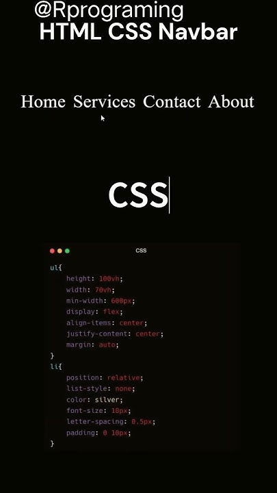 nav bar create using html css #css #html #create #using #navbar - YouTube