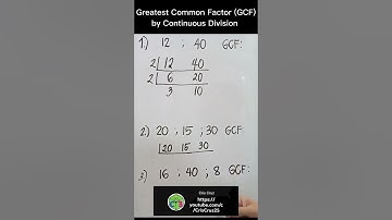 Greatest Common Factor (GCF) by Continuous Division