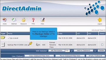How to backup your website in DirectAdmin