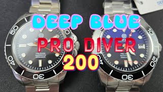 DEEP BLUE PRO DIVER 200 Black Dial and Blue to Black Gradient