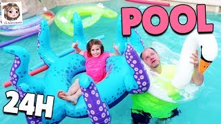 24 Stunden Im Pool Challenge Hannah Vs Papa 1 Ganzen Tag Im Wasser - Wer Gewinnt?
