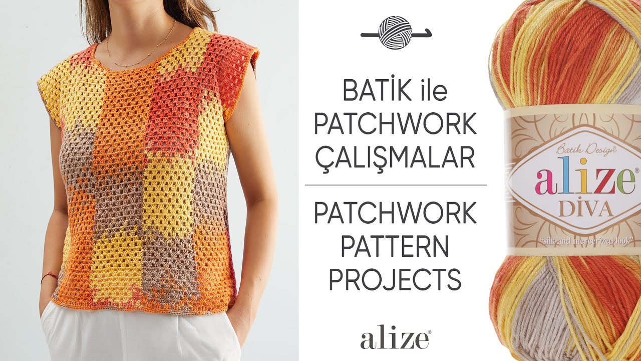 Alize Diva Batik ile Patchwork Çalışmaları • Patchwork Pattern