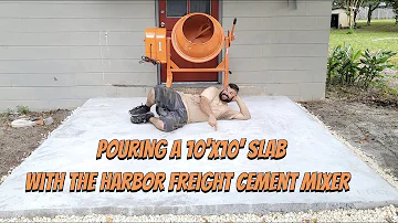 Pouring a Perfect 10'x10' Slab with the Harbor Freight Cement Mixer